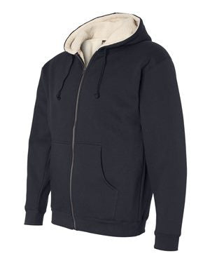 Unisex Adult Sherpa Lined Full Zip Hooded Sweatshirt