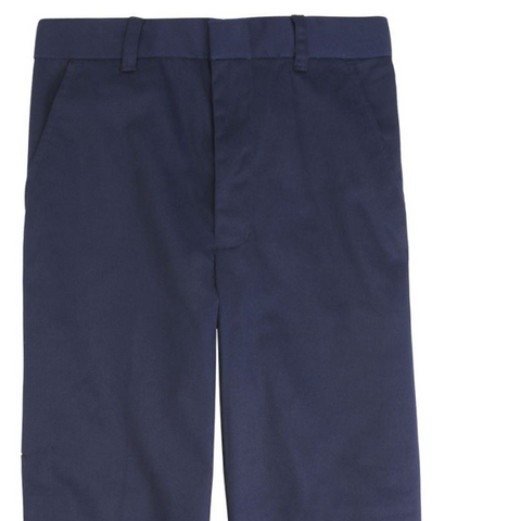 Boys Navy Flat Front Pant